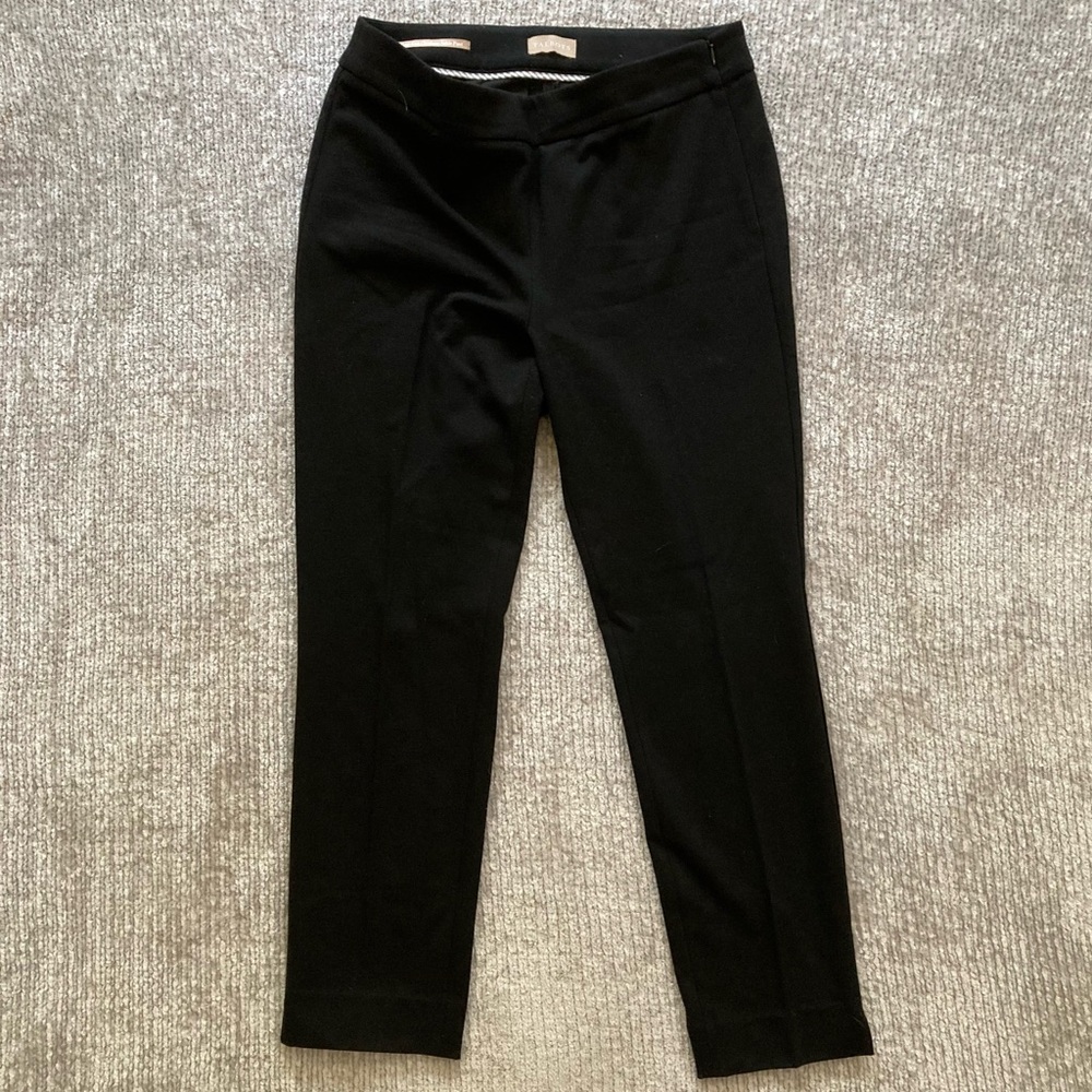 Talbots Luxe Knit Chatham Ankle Pants 6P Black Stretch Slim Fit Workwear